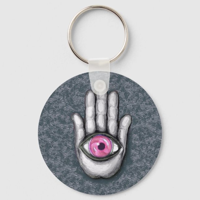 Hamsa  خمسة Button Keychain (Front)