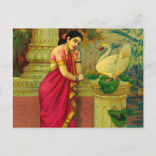 Hamsa and Damayanti by Raja Ravi Varma Postcard