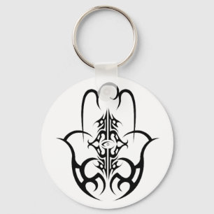 HAMSA - black and white Keychain