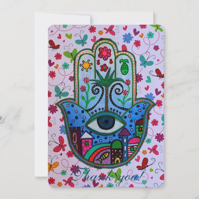 HAMSA B'NOT B'NAI BAR BAT MITZVAH THANK YOU CARD (Front)