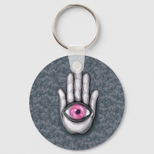 Hamsa Button Keychain (Front)