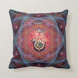 Hamsa- Chai Throw Pillow