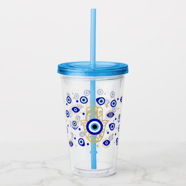 Hamsa Evil Eye   Acrylic Tumbler (Front)