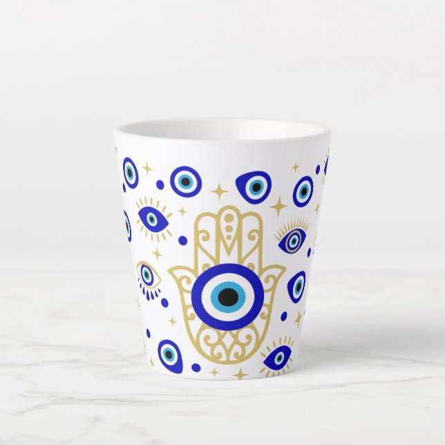 Hamsa Evil Eye Latte Mug (Devant)