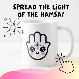 Hamsa Evil Eye Protection Cute Coffee Mug