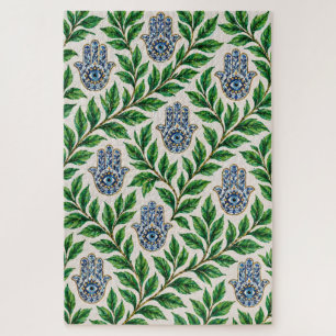 Hamsa Eye Botanical Jigsaw Puzzle