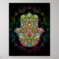 Hamsa Fatma Hand Psychedelic Art