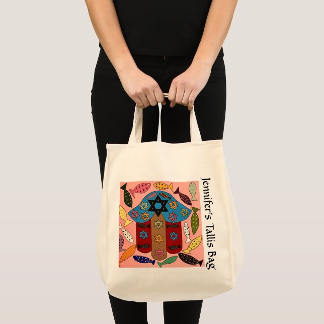 Hamsa & Fertility Fish Tallit Bag (Front (Product))