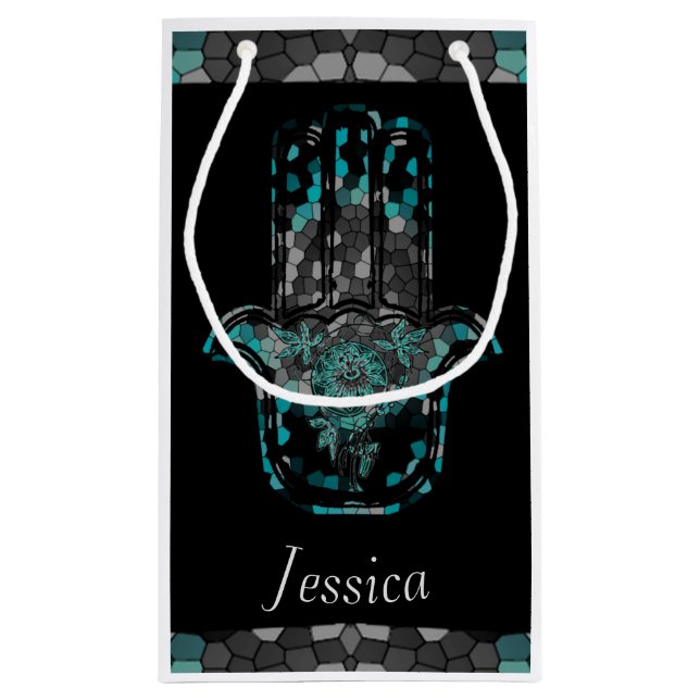 Hamsa Flower Life Small Gift Bag (Back)
