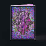 Hamsa Fusion - Rosh Hashonah Holiday Card<br><div class="desc">Give a small slice of Fine Art this Rosh Hashonah with greeting cards featuring this very special original design by artist, Leslie Sigal Javorek. “Hamsa Fusion” is an intricate expressionist digital painting in rich plums, cobalt, violet and turquoise with a wonderfully stylized Hamsa medallion woven into the background. Text inside...</div>