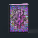 Hamsa Fusion - Rosh Hashonah Holiday Card<br><div class="desc">Give a small slice of Fine Art this Rosh Hashonah with greeting cards featuring this very special original design by artist, Leslie Sigal Javorek. “Hamsa Fusion” is an intricate expressionist digital painting in rich plums, cobalt, violet and turquoise with a wonderfully stylized Hamsa medallion woven into the background. Text inside...</div>