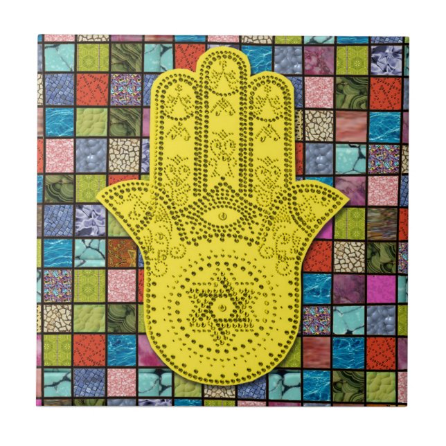 Hamsa Gimel Tile (Front)