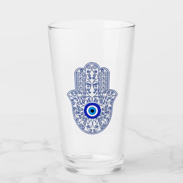 Hamsa Glass Cup (Front)