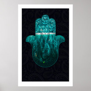 Hamsa Hand Art Print Spiritual Meditation Home