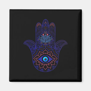 Hamsa Hand Blue Evil Eye Yoga - Spiritual Symbol O Magnet