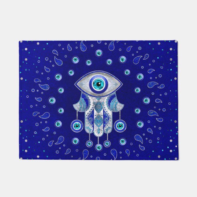 Hamsa Hand -Evil Eye Amulet Doormat (Front)