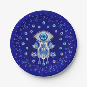 Hamsa Hand -Evil Eye Amulet Paper Plate