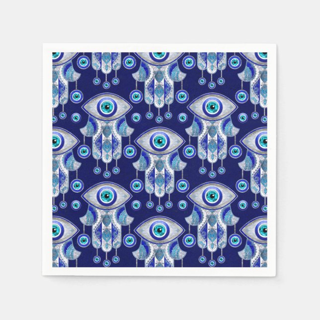 Hamsa Hand -Evil Eye Pattern Napkin (Front)