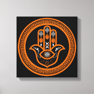 Hamsa Hand Evil Eye Protection Canvas Print