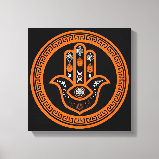 Hamsa Hand Evil Eye Protection Canvas Print (Front)