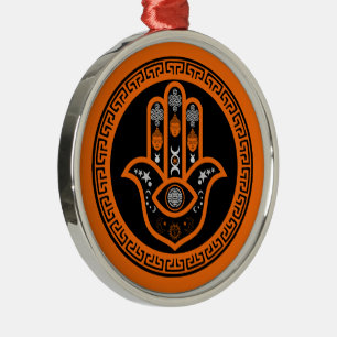 Hamsa Hand Evil Eye Protection Metal Ornament