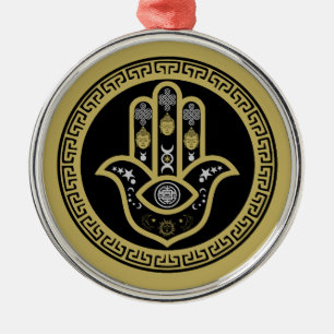 Hamsa Hand Evil Eye Protection Metal Ornament