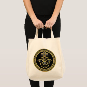 Hamsa Hand Evil Eye Protection Tote Bag