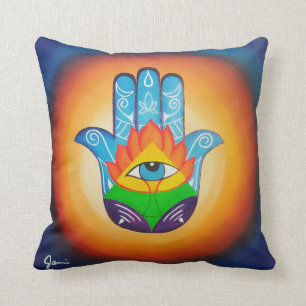Hamsa Hand Fine Art Throw Pillow