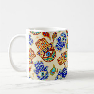 Hamsa Hand - Hand of Fatima colourful pattern Coffee Mug
