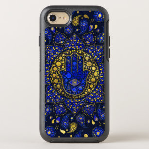 Hamsa Hand -Hand of Fatima Dot Art Lapis Lazuli OtterBox Symmetry iPhone 8/7 Case