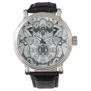 Hamsa Hand -Hand of Fatima grayscale Watch