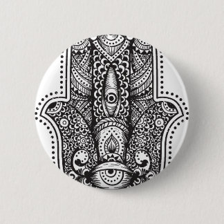 Hamsa Hand Of Fatima Oriental Islamic Symbol Yoga 2 Inch Round Button