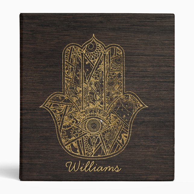 HAMSA Hand of Fatima symbol amulet design Binder (Front)