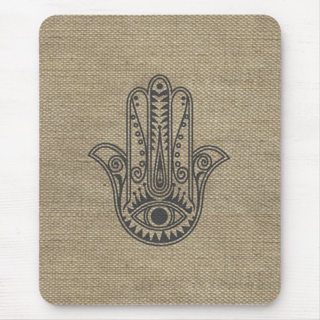 HAMSA Hand of Fatima symbol amulet Mouse Pad (Front)
