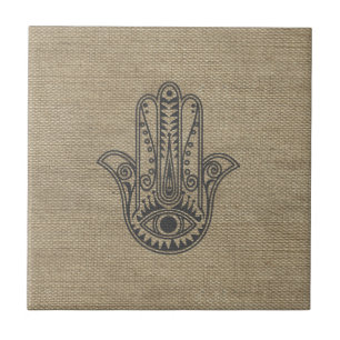 HAMSA Hand of Fatima symbol amulet Tile