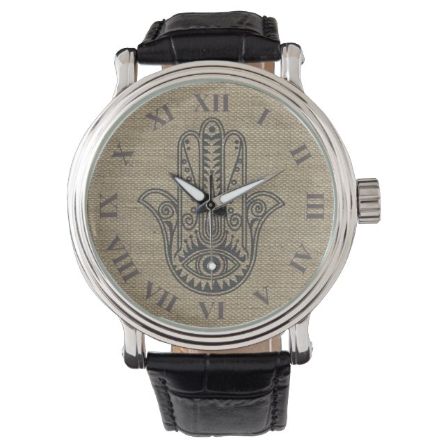 HAMSA Hand of Fatima symbol amulet Watch (Front)