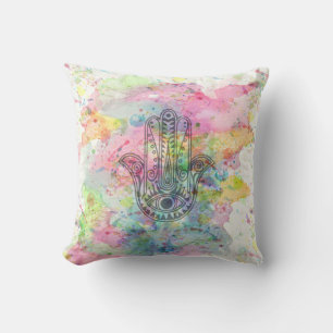 HAMSA Hand of Fatima symbol Throw Pillow
