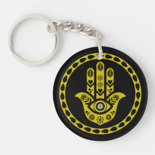Hamsa Hand Protection Art Keychain