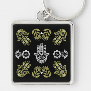 Hamsa Hand Protection Art Keychain