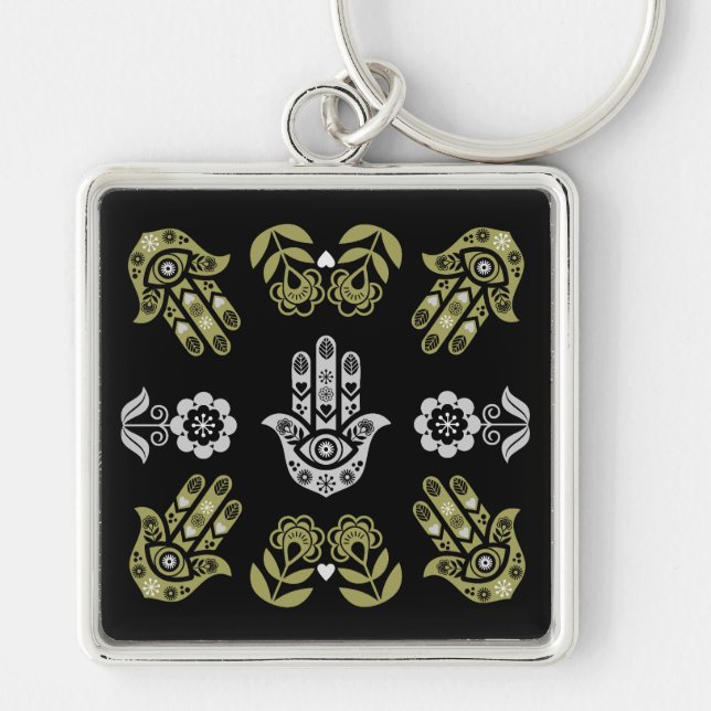 Hamsa Hand Protection Art Keychain (Front)