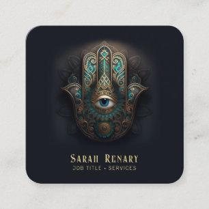 Hamsa Hand Square Business Card