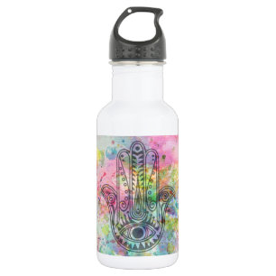 HAMSA Hand Symbol Colourful Watercolor 532 Ml Water Bottle