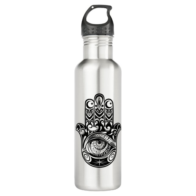 Hamsa Hand Zendoodle 710 Ml Water Bottle (Front)