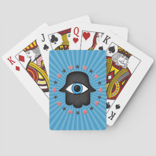 hamsa khamsa Eye in hand of the goddess Playing Cards