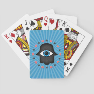 hamsa khamsa Eye in hand of the goddess Playing Cards