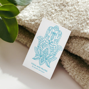 Hamsa Light Blue Wellness massage yoga holistic Business Card