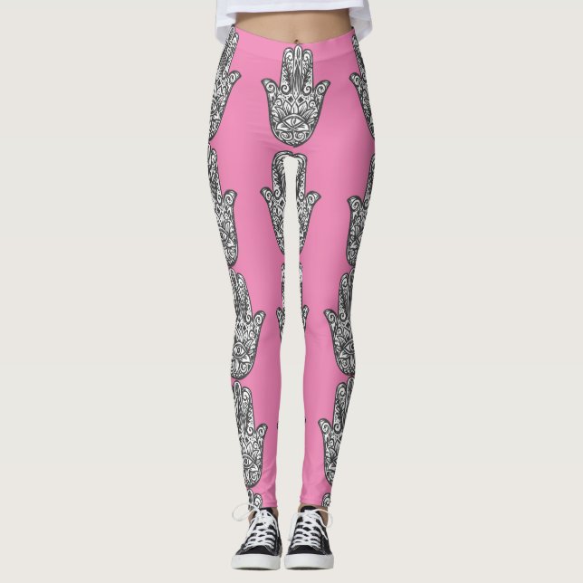 Hamsa Pink Leggings (Front)