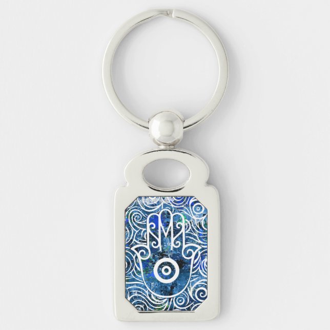 Hamsa Swirls Keychain (Front)