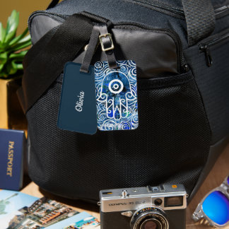 Hamsa Swirls Luggage Tag