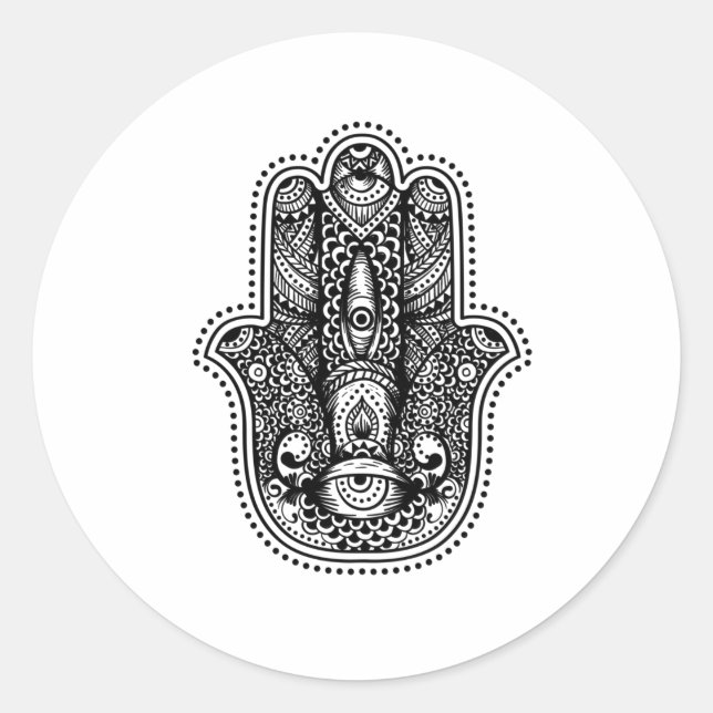 Hamsa The Hand of the Goddess Classic Round Sticker (Front)